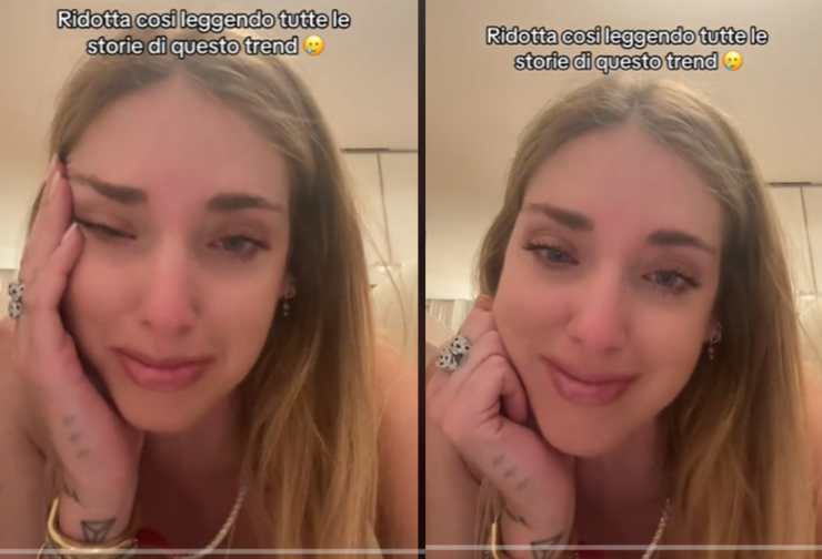 Chiara Ferragni si riprende in lacrime