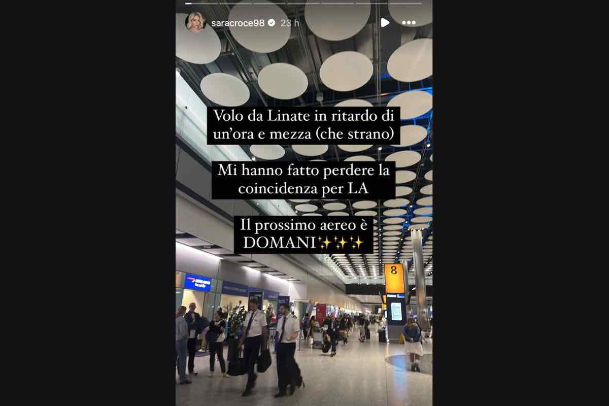 Sara Croce momenti di panico in aeroporto 